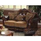 Acme Furniture Traditional Chenille Bycast PU Leather Loveseat by Acme 