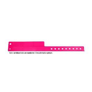  Neon Pink 3 Tab Vinyl Cash Tag Wristbands   500 Ct 