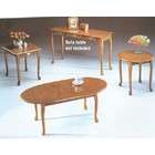 ACME 3pc Oak Finish Coffee & 2 Occasional End Tables Set