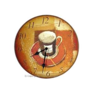  12 Coffee Espresso Wood Kitchen Wall Clock / Decor