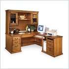   Oxford Right Return Executive Wood Computer Desk Set in Wheat