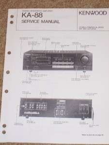 Kenwood KA 88 Amplifier Service Manual Parts List  