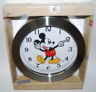Disney Parks Mickey Mouse Wall Kitchen Chrome Clock NEW  