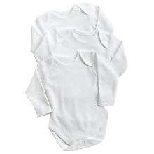 SpaSilk 3 Pack Long Sleeve Bodysuits  White (3 6 Months)   SpaSilk 