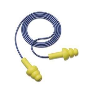  E A R UltraFit Earplugs, Corded, Premolded, Yellow, 100 