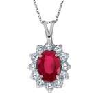 Ruby Pendant Necklace Diamond  