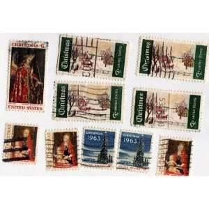  10 U.S Postage Christmas Stamps 
