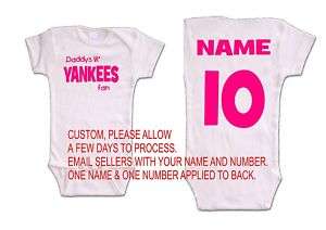 pink yankees baby onsie romper jersey new york shirt  