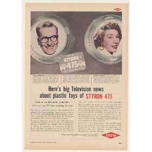 1954 Dave Garroway Arlene Francis Dow Styron 475 Toys Print Ad (52712)