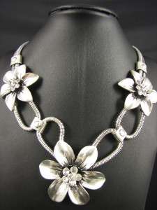 Tibet Style Tibetan Silver Flower Pendant Necklace Chains MS432  