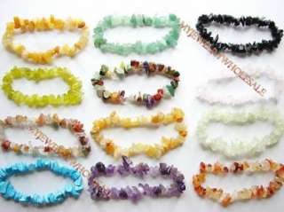 wholesale mixed lots 12 pieces multicolour Natural stone bracelet 