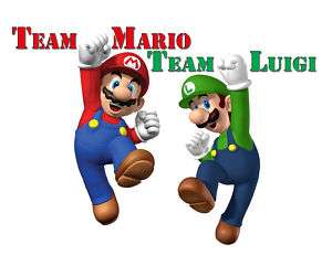 Mario Bros Team Mario Team Luigi Tshirt Child size tee  