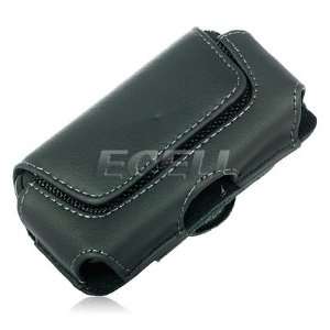  Ecell   BLACK LEATHER POUCH CASE & BELT CLIP FOR SAMSUNG 