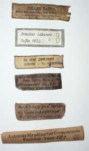LOT OF SIX RARE OLD AND INTERESTING VIOLIN LABELS  