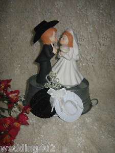 BUCKET OF LOVE COWBOY WESTERN OUR WEDDING CAKE TOPPER  