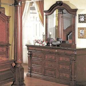   Dresser and Mirror Set in Cherry and Ash Burl Furniture & Decor