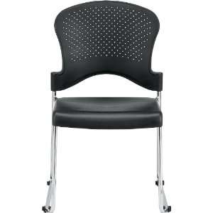  Eurotech Circle Perforated Black Plastic Stack Side Chair 