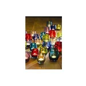  Recycled Glass Jewel Tone Votives Set of 6 2.25d x 3h 