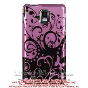 Purple with Black Swirl Design Snap on Hard Skin Shell Protector Cover 