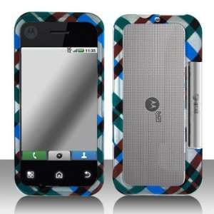  Premium   Motorola MB300/Backflip Blue Plaid Cover 