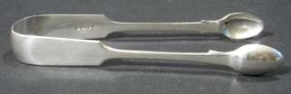 Old Victorian Sterling Silver Sugar Tongs, London 1875  