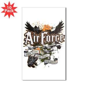  Sticker (Rectangle) (10 Pack) Air Force US Grunge Any Time 