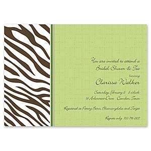 Zebra Lime Invitation Wedding Invitations