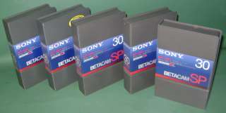 THIS AUCTION IS FOR 5 SONY BCT 30Ma VIDEOTAPES THESE ARE NEW TAPES IN 