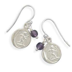  Victorian Wax Seal Earrings Cupid Sterling Silver with 