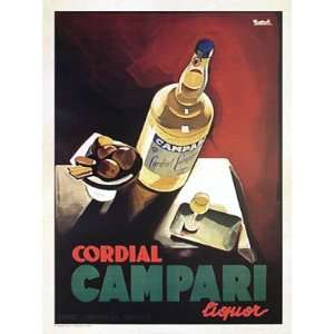  VINTAGE Italian Cordial Campari LIQUOR Poster by Marcello 