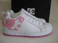 New DC SKATE Girls CUTE Kids SKATE White Pink Shoes 5.5  