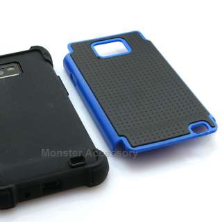 Aqua Blue X Shield Hard Case Gel Cover For Samsung Galaxy S2 i9100 