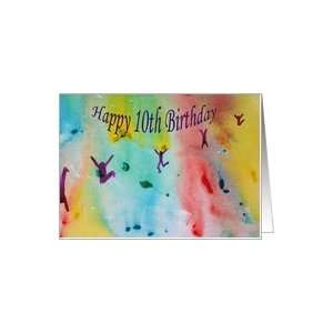  Happy10th Birthday   Dancing Figures   Painting Card Toys 