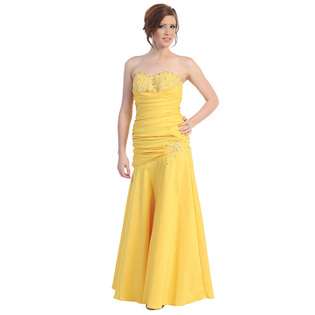 FBS Yellow Satin Evening Dress 