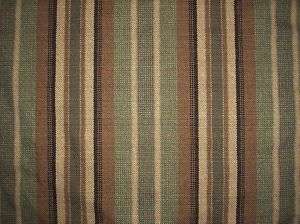 Green/Brown Stripes Durable Upholstery Fabric  
