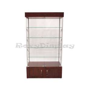  SC WL40CH 40 Rectangular Cherry Color Tower Display Case w/Lights 