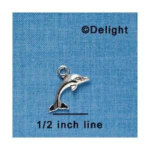   Mini Silver Dolphin tlf   3 D   Silver Plated Charm