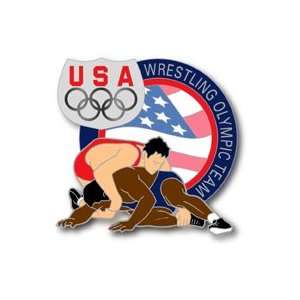 USOC Olympic Team Athletes Wrestling Pin  Sports 