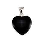 VistaBella 925 Sterling Silver Black Onyx Heart Pendant