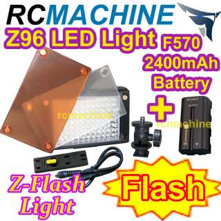 NEW ZFlash Z96 V2 LED video Light + 2400mAh F570 battery FLASH Light 