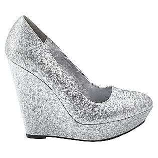 Womens Pulse 05 Glitter Wedge   Silver Glitter  Qupid Shoes Womens 