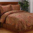 GRAND BEDDING Elegant Black Gold Jacquard Floral Comforter 8PC Set Bed 