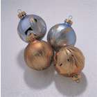 KSA Set of 10 Luxor Glass & 24K Gold Hand Made Christmas Ornaments 