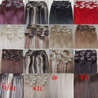   Human Hair 17Clips 8pcs In Extensions Easily Attached Hair,105g  
