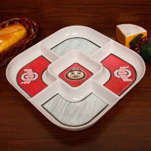   State Buckeyes EcoBamboo 5 Section Serving Tray