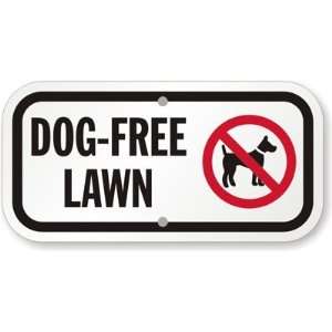   Dog free Lawn (with Graphic) Aluminum Sign, 12 x 6
