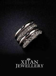 Tungsten Carbide Wedding Ring w/ Swarvoski Crystals  