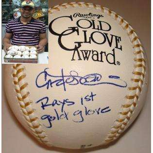   Carlos Pena Tampa Bay Rays Hand Signed Gold Glove Award Baseball