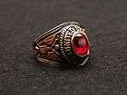 US ARMY WOMENS RING 18Kt Gold   Red Stone   LADIES RING size 6 or 7