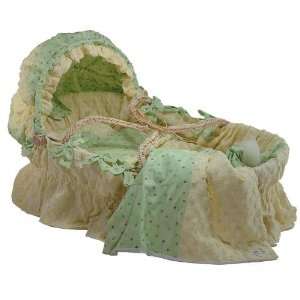  Yellow Dot Chenille and Flowers Moses Basket